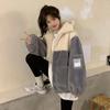 Imitation Lamb Wool Jacket Women's 2024 New Winter Student Warm Fleece Thickened Hooded Top Jacket Trendy Ins