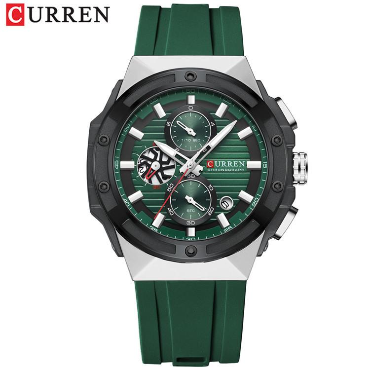 CURREN Neutral Silicone Strap Business Watch Quartz Watch Waterproof Round Genuine