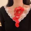Luxury Cutout Flower Neck Pendant Zinc Zinc Alloy Floral Tassel Necklace Exaggerated Flower Necklace  Girls