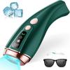 Laser Hair Removal Device with Ice Cooling Care,Permanent Hair Reduction for Facial Armpits Legs Bikini Line Whole Body,Come with Razor and Goggle