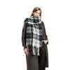 Winter Warm Mohair Plaid Fringed Scarf Female Designer High-end Versatile Soft Atmosphere Scarf