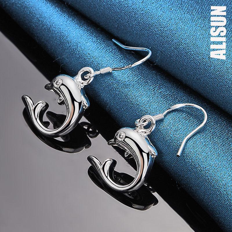 Серьги-подвески в виде дельфина из стерлингового серебра 925 пробы, модные свадебные украшения