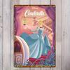 1 шт., Винтажный металлический декор для стен «Золушка» от Disney - Ретро жестяная табличка с культовой королевской синей тематикой, легко повесить, прочная структура су