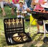 Camping cutlery set, 20 pieces, with storage box, includes spoons, plates, forks, and knives
