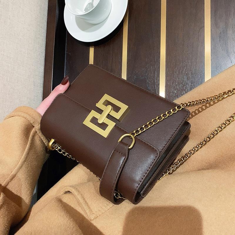 IELGY Women's Retro Fashion Chain Small Square Bag, Creative Lock Messenger Bag