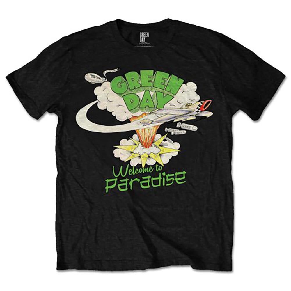 Green Day T-Shirt Welcome To Paradise New Black Official