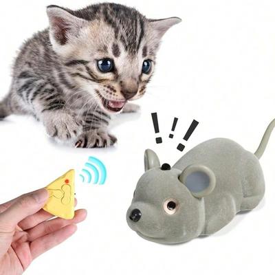 Электрическая умная игрушка-мышь с дистанционным управлением, интерактивная игрушка-дразнилка для кошек, игрушки для домашних животных