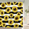 Красивые красочные шторки для душа с принтом подсолнухов, водонепроницаемый полиэстер, декор, занавеска для ванной с крючками 240x180см