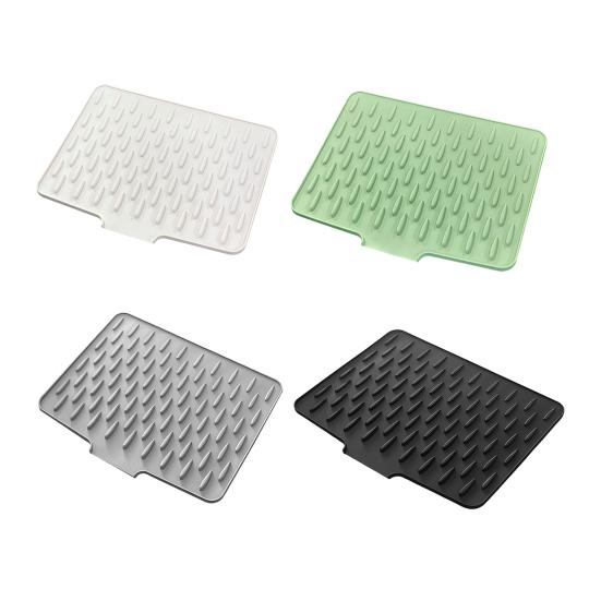 Силиконовый коврик для слива Толстый коврик для сушки посуды с дренажем Термостойкий Нескользящий Барный коврик для раковины для столешниц
