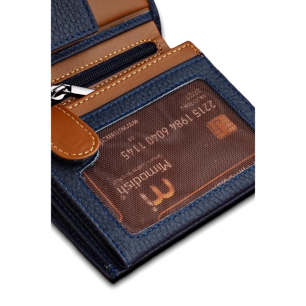 Роскошный мужской кошелек цвета хаки Camel с монетными глазами