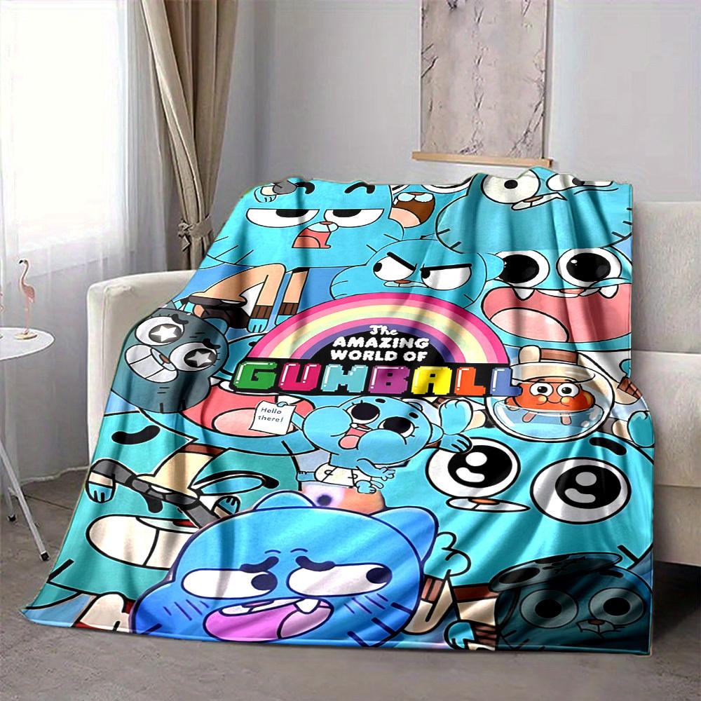 1pc Gumball World Cozy Print Blanket Lightweight Warm Flannel Throw Blanket For Sofa, Bed, Living Room