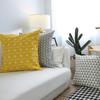 Современный чехол для диванной подушки желто-серый хлопковый льняной декоративный чехол для подушки в клетку с геометрическим принтом постельное белье домашний декор
