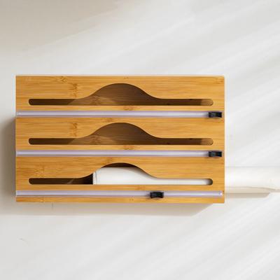 Резак для пищевой пленки Диспенсер для пластиковой пленки с резаком-слайдером Диспенсер для алюминиевой фольги Настенный органайзер для кухонного хранения