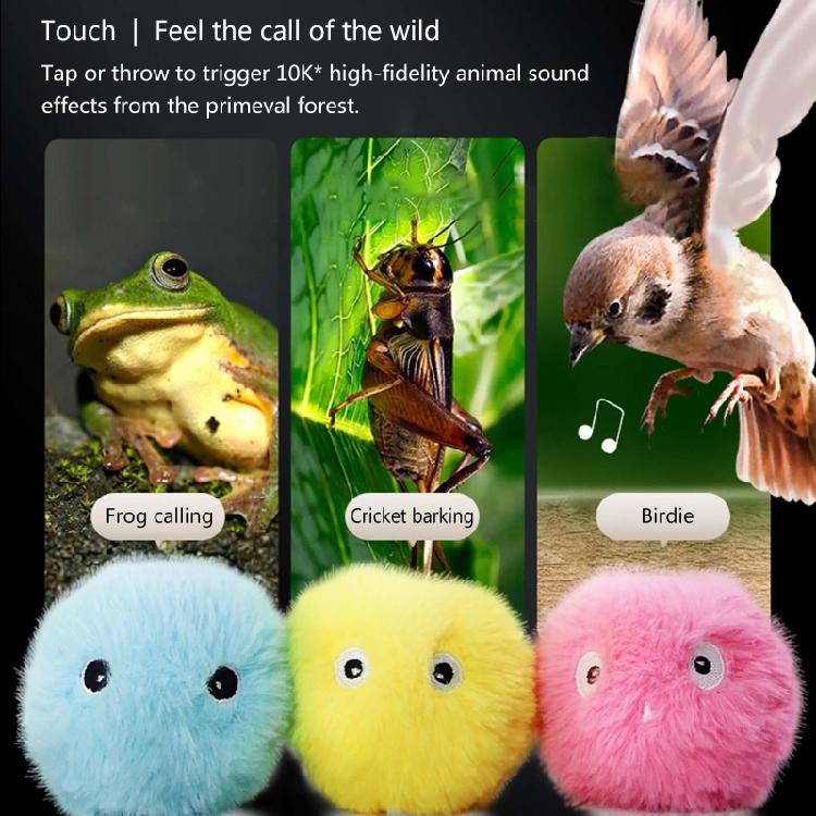Cats Toy Electric Catnip Plush Ball Bird for Frog Cricket Chirping Kitten Cha