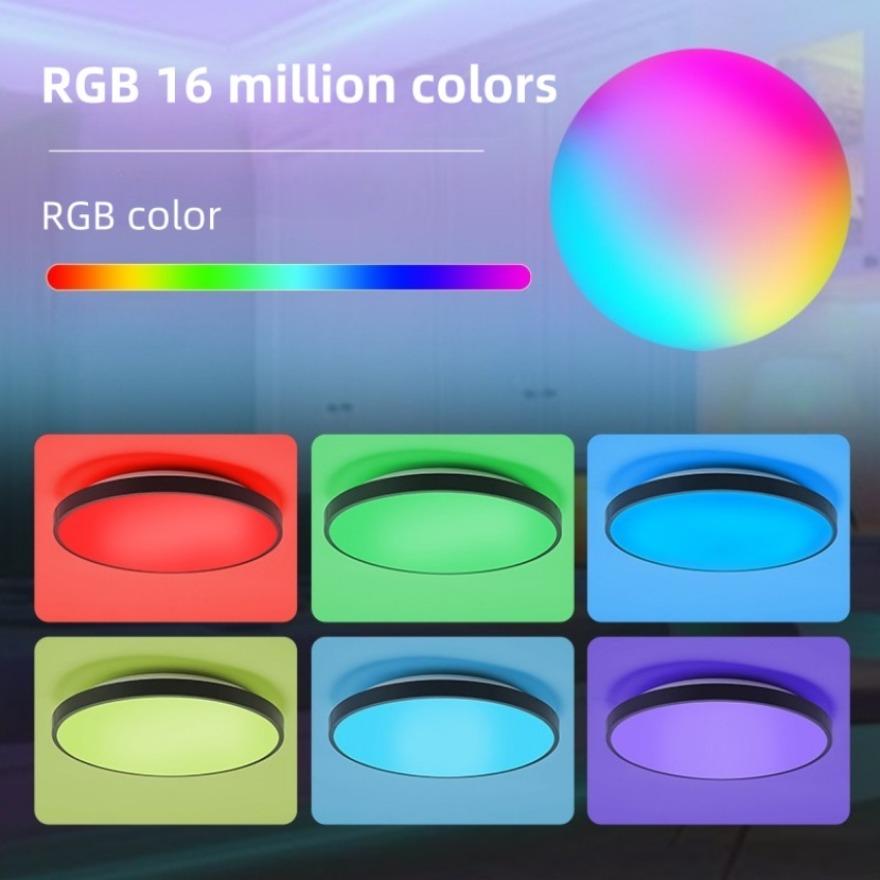 Интеллектуальный светодиодный потолочный светильник Tuya RGB WIFI с регулировкой яркости, приложение для голосового управления Alexa, Google, гостиная, спальня, декоративный светильник