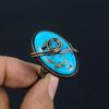 Irani Turquoise Gemstone Copper Wire Wrapped Handmade Jewelry All Size Ring