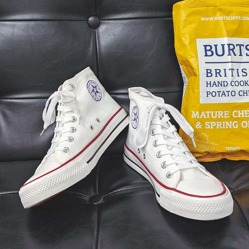 Туфли унисекс Douchuan с высоким берцем из парусины: Модные кроссовки в корейском стиле для студентов