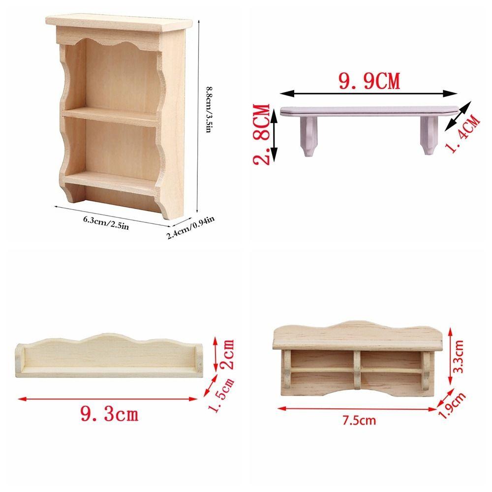 Wooden Dollhouse Storage Rack Miniature Dollhouse Wooden Shelf Furniture  Living Room