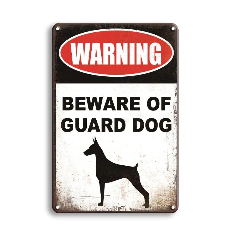 Warning Danger Poster Metal Decor Beware Of The Dog Cat Vintage Tin Sign No Trespassing Farmhouse Wall Decor Family Doorplate