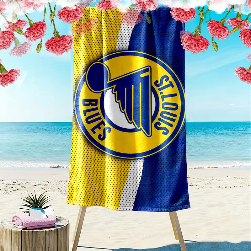 St. Louis Blues Print Beach Towel, Large Soft Quick Dry Towel for Beach Camping Swimming