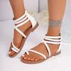 Large Size Summer Women 1cm Platform Heels Sandals Lady Lightweight Solid Color Shoes Female Comfortable Roman Flats