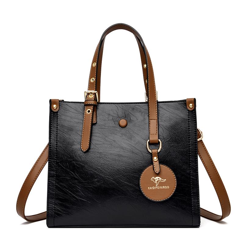 3 Layers Casual Tote Vintage Ladies Tote Hand Bag Leather Luxury Handbags Women Designer Bags for Women