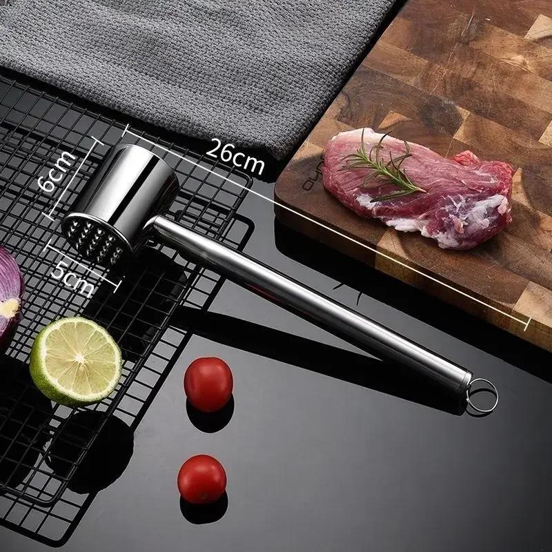 Hot Stainless Steel Meat Hammer Loose Meat Tenderizer Household Steak Pork Chicken Breast Meat Loosening Hammer Kitchen Tools