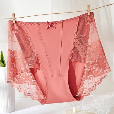 Кружевное нижнее белье для женщин летом тонкие сексуальные трусики из модала с высокой талией больших размеров