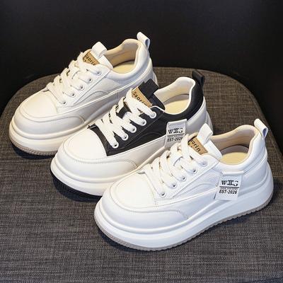 Белые туфли из натуральной кожи на толстой подошве, повседневные туфли для сёрфинга