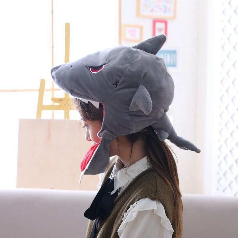 Comfortable Shark Hat Funny Design Shark Hat Mask Prop Animal Headwear  Cosplay