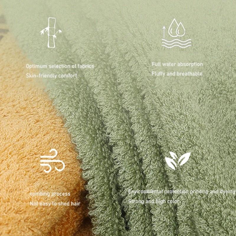 70X140См Бамбуковое Большое Полотенце Роскошное Отельное Домашнее Вышитое Банное Полотенце Чехол Персонализированные Спортивные Подарочные Полотенца Зеленый Кофе Крем
