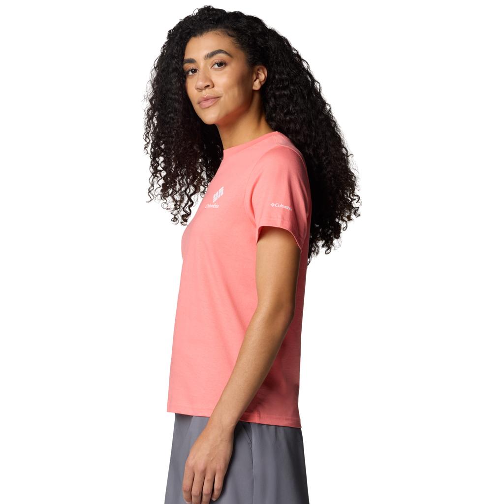 Columbia Rolling Bend Graphic SS Tee, Womens pink T-shirt