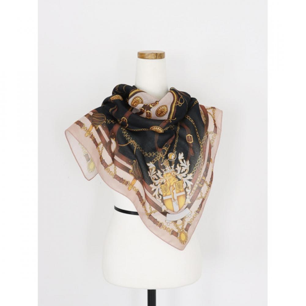 Shop Women S 25fw Korean Mini Belt Pattern Square Scarf Black Drn wSc 0875