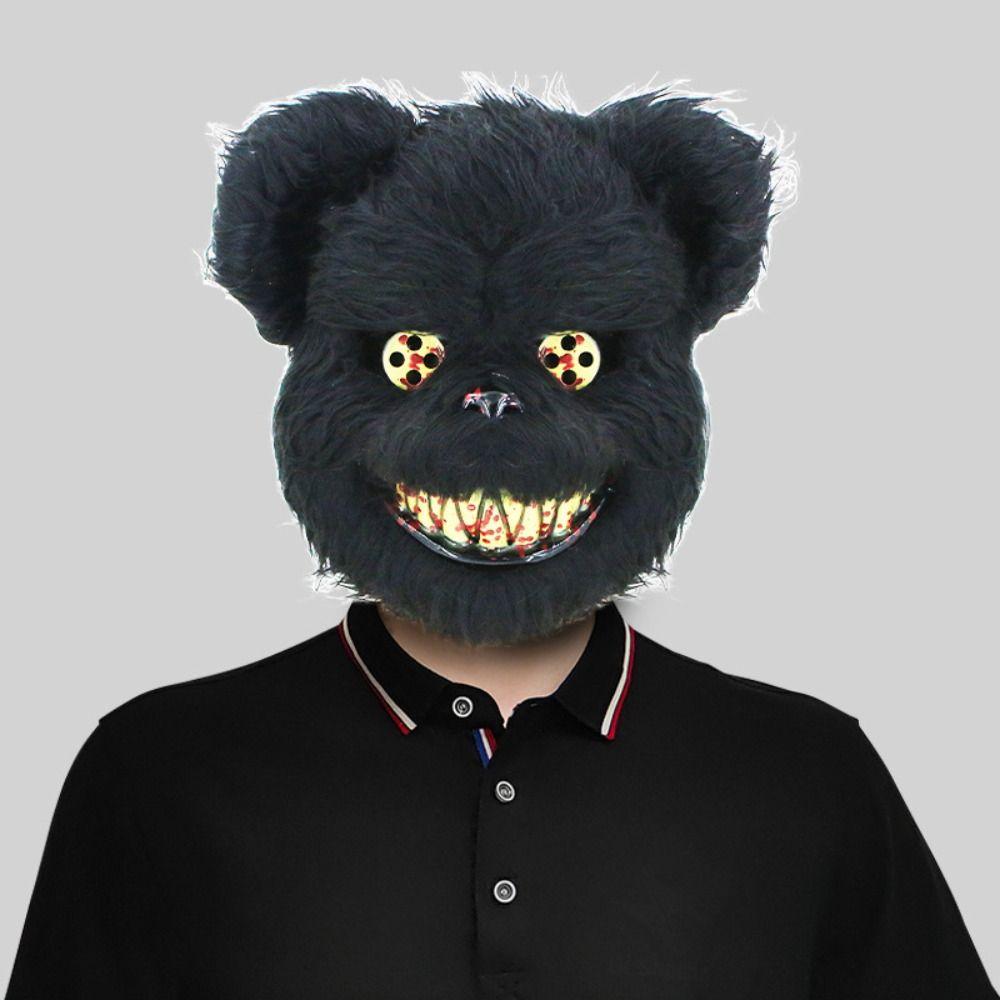 Ghost Festival Halloween Mask Scary Bloody Bear Mask Kids Gift Bloody Plush Bunny Mask Women