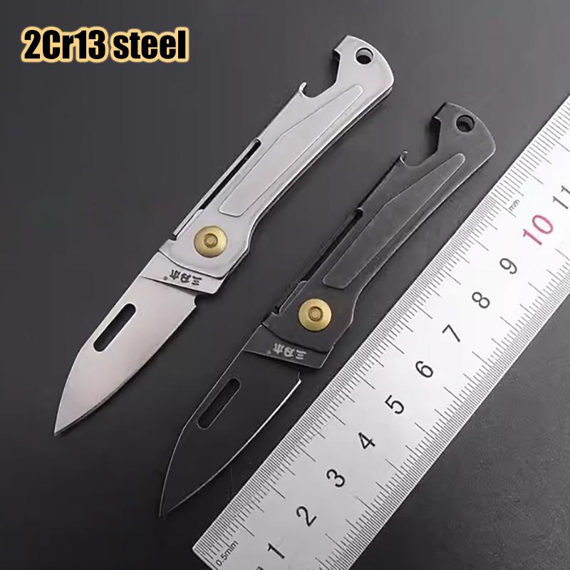 431S Фруктовый нож 2Cr13 Стальная ручка Складной нож Sandvik 12C27 Стальное лезвие EDC Портативный карманный нож Брелок Инструмент штопор