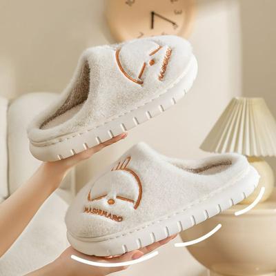Тапочки из хлопка с кроликом, женские, зимние, для дома, теплые, с толстой подошвой, для пары, милые, хлопковые тапочки для мужчин