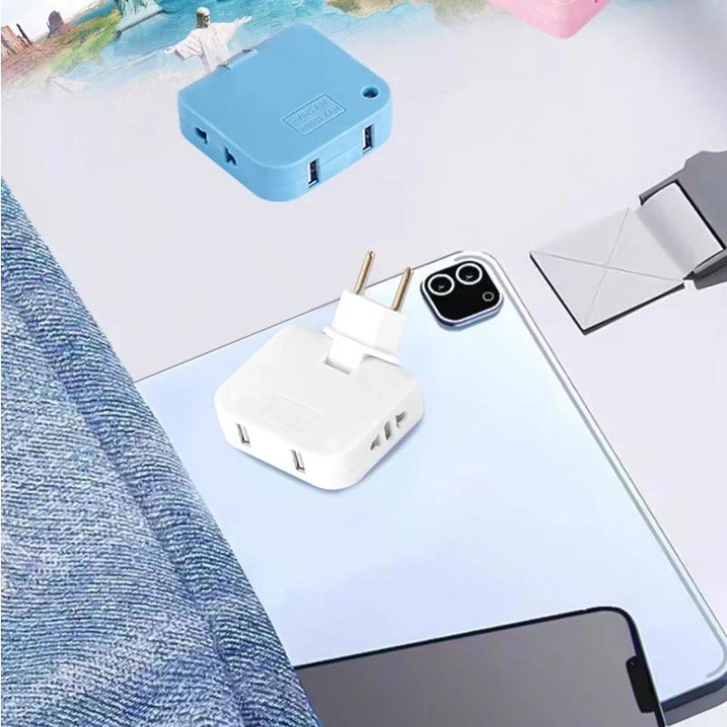 European Standard Swivel Plug Adapter – 180° Rotating Multi-Outlet Socket, Cordless & Portable