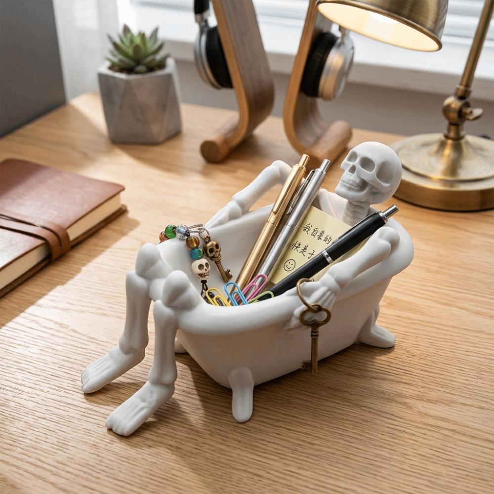 Well-Made Resin Trinket Organizer Smooth Surface Bathtub Tray Skeleton Tray Living Room