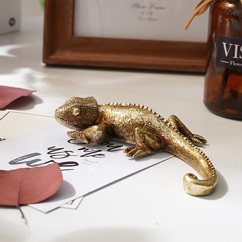 Декор стены Геккон, Настенная скульптура из смолы, Золотая ящерица, подвесная фигурка для дома, офиса, двора, крыльца, забора, фермерского дома