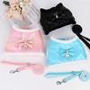Милый комплект поводков для собак чихуахуа йоркширского терьера, зимний теплый жилет для домашних собак с бантом, водонепроницаемая одежда для маленьких собак