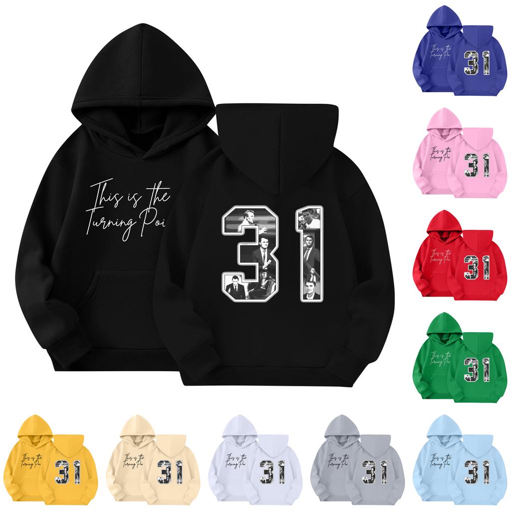 Children's Fashion Hooded Long Sleeved Printed Casual Pullover Sweatshirt Top