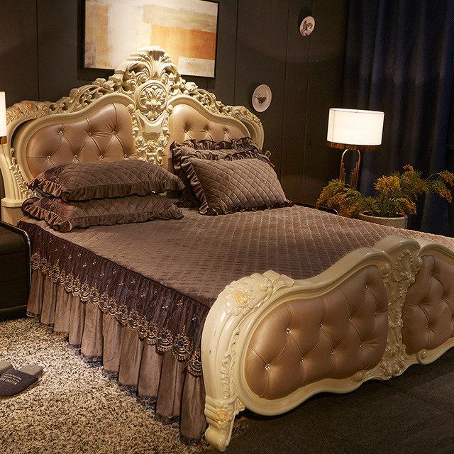 Европейский роскошный бархатный комплект покрывал, кружевная юбка с рюшами, покрывало для односпальной двуспальной кровати, стеганая толстая простыня King Queen, 3 шт.