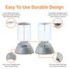 Amazon Basic Automatic Pet Feeder and Water Dispenser Set, Gravity-Fed, Large, 9L, Gray