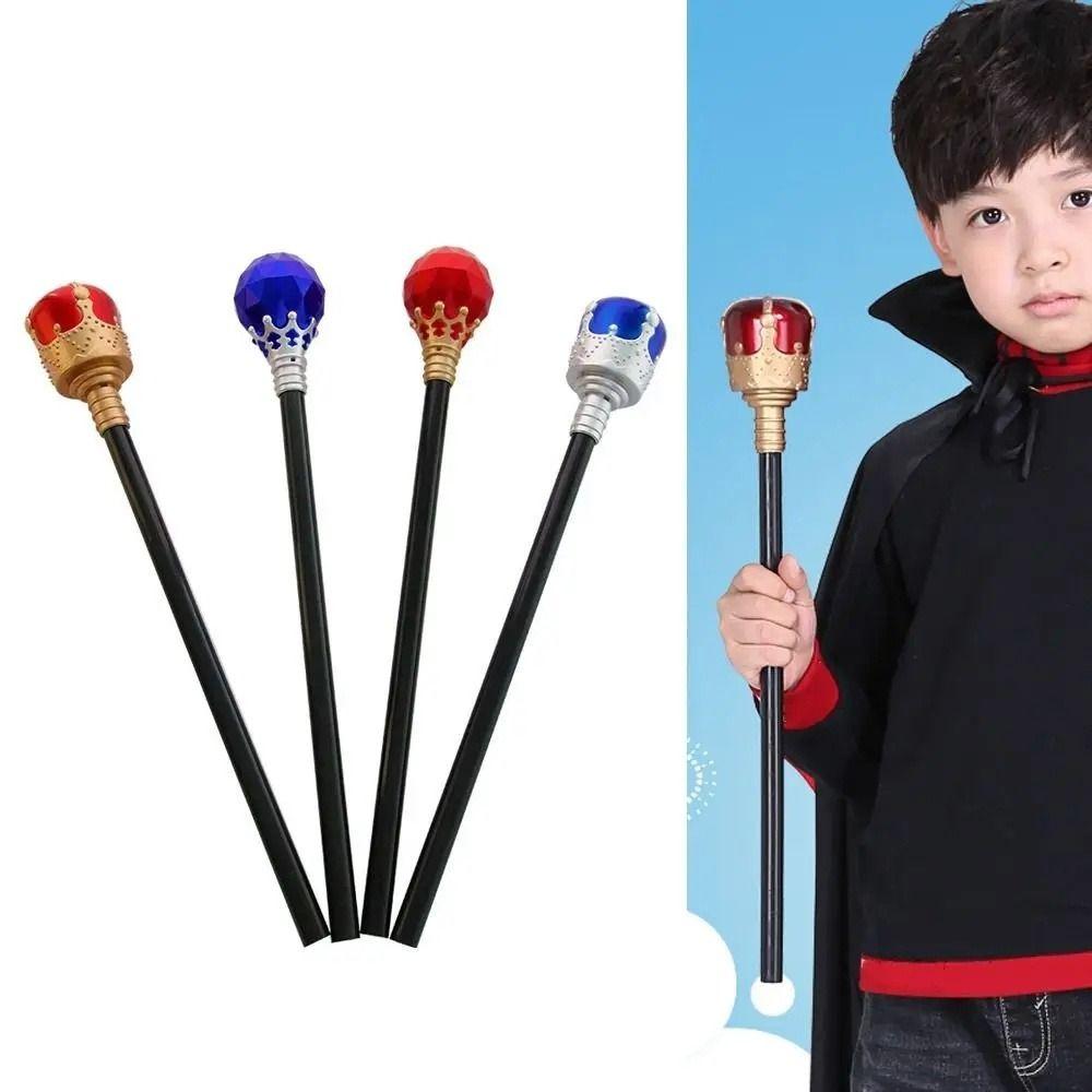 Dress Up King Queen Scepter Performance Costumes Walking Cane Halloween Hand Wand Cosplay Props