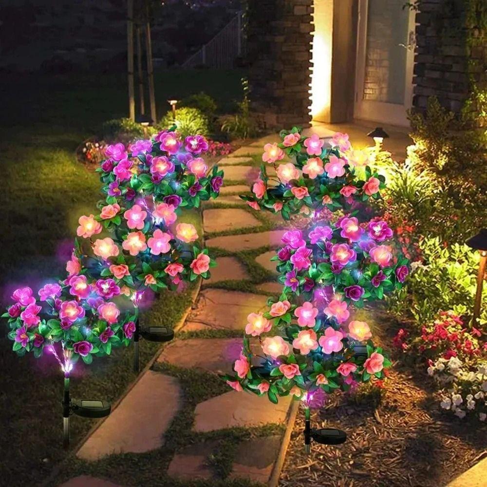High Brightness Solar Azalea Light Energy Saving Flowers Lawn Lamp Outdoor Courtyard
