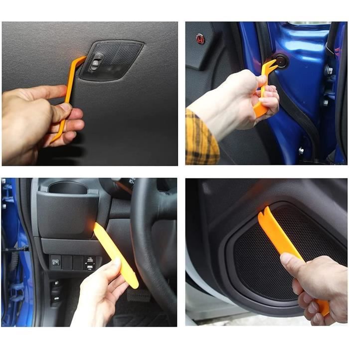 4Pcs Outils Demontage Garniture, Professionnel Voiture Démontage Installation Outil Kit D'Outils, Fixation/Dissolvant Pour Console
