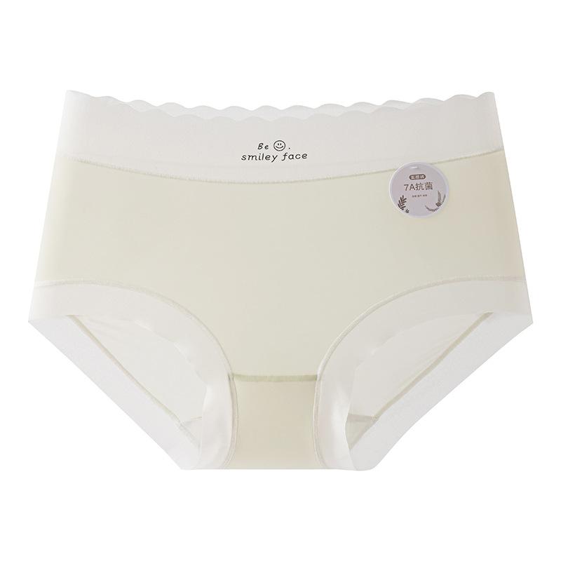 Ice Silk Panties Mid Waist Antibacterial Crotch Breathable Comfortable Women's Underwear Triangular Panty