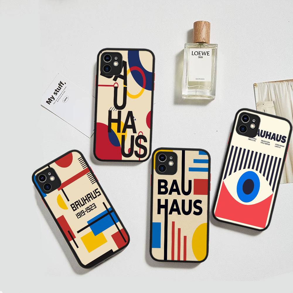 B-Bauhaus Fashion Retro Art For IPhone 16 15 14 13 12 11 Pro Max X XS MAX Plus Translucent Black Phone Cover
