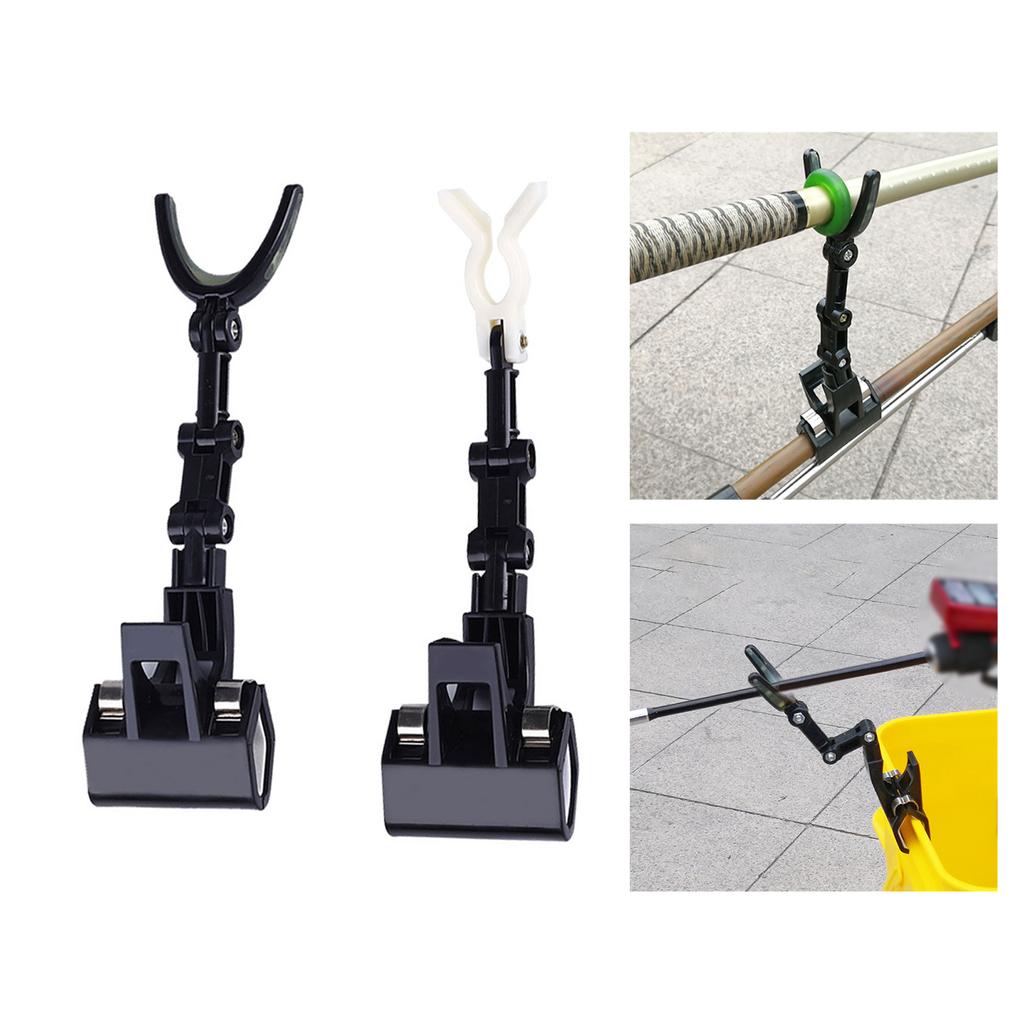 Bridge Raft Fishing Rod Holder 360 Degree Rotations Adjustable Fishing Rod Rack Large Clamp Foldable Fishing Rod Holder