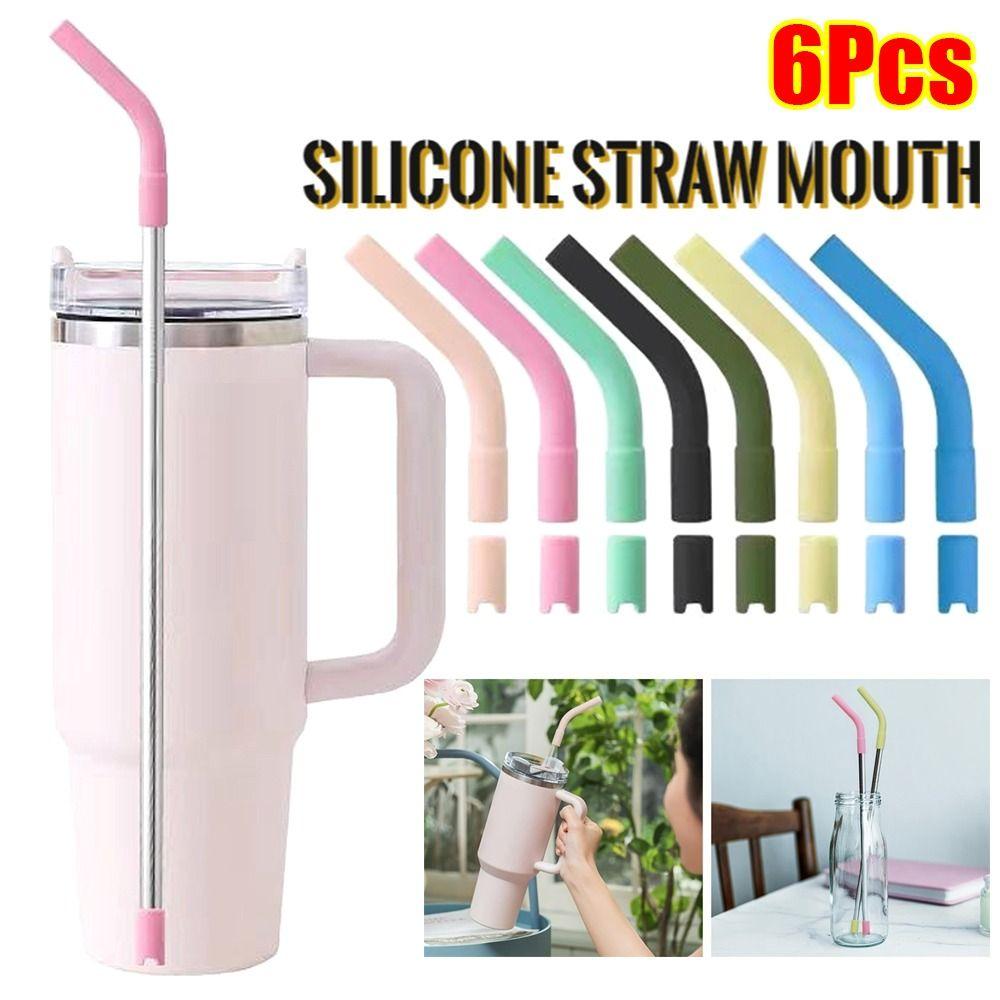 6 шт. Головки для соломинок для чая, кофе, сока, посуда Силиконовая присоска для нержавеющей стальной соломинки диаметром 8 мм